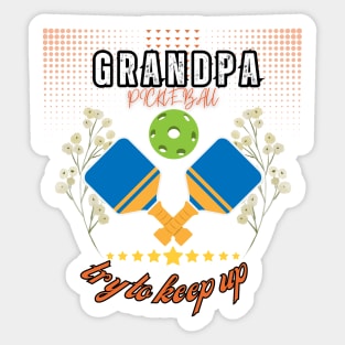 Pickle Ball Grandpa Sweatshirt, fear dark Sticker